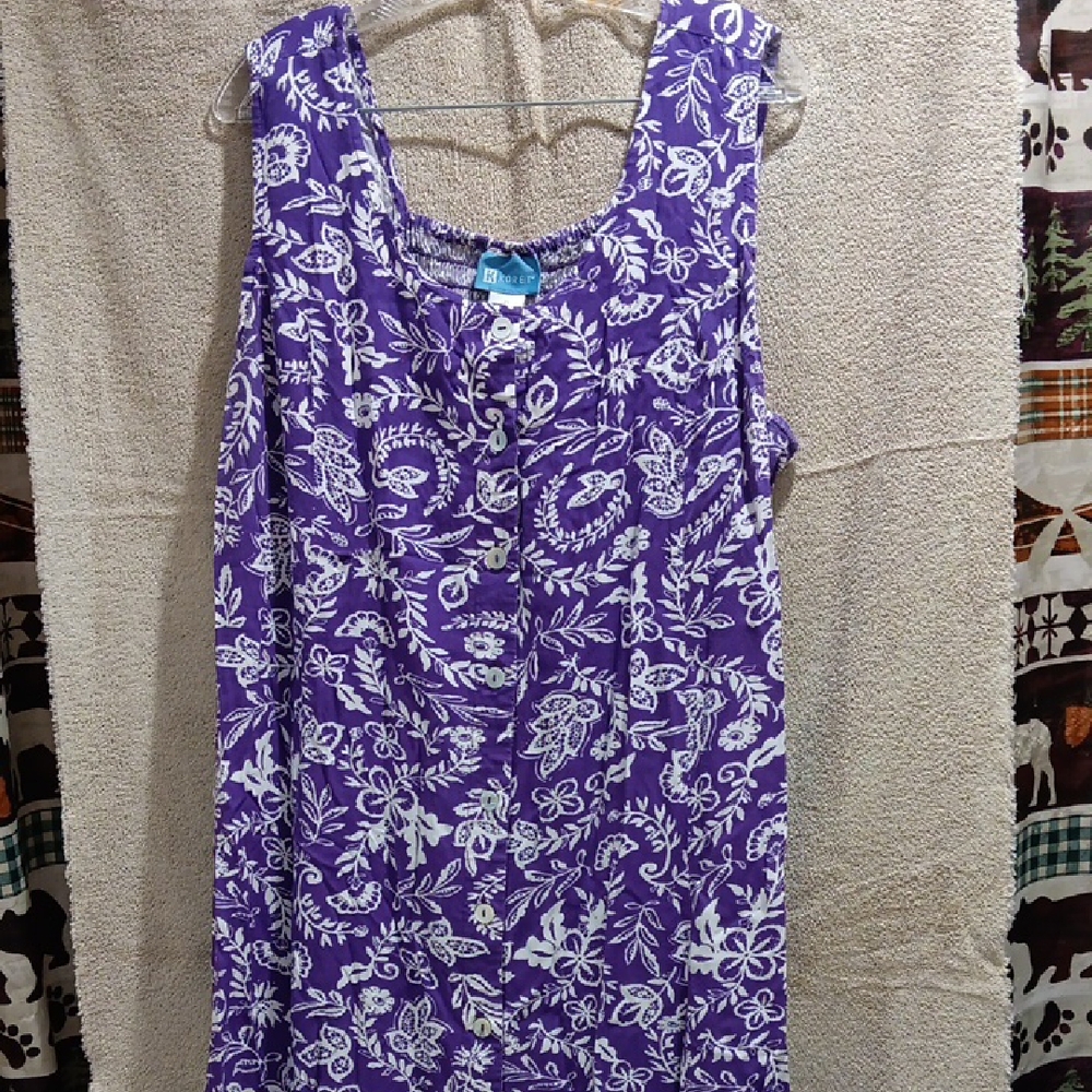 Koret Purple and White Maxi Tank Dress